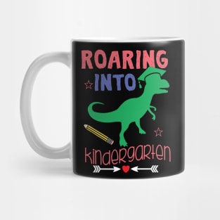 Roaring Into Kindergarten Dinosaur T Rex Boy Gift Mug